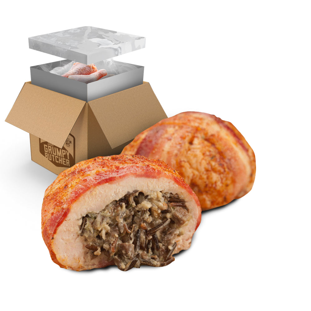 Buy Wild Rice & Mushroom Bacon Wrapped Chicken Breast - Gourmet Stuffed Chicken Option
