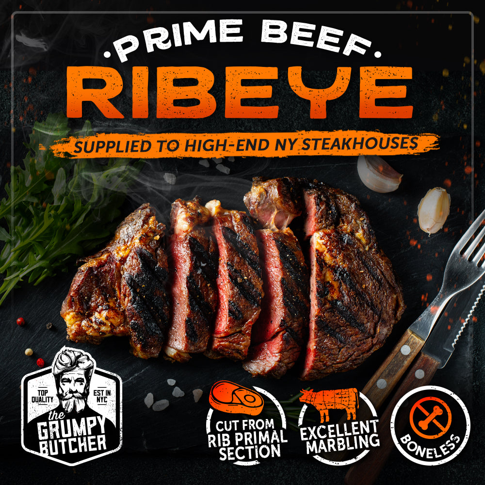 Prime Ribeye Steaks - 4 Pack, 14 oz each - Flavorful Prime Ribeye Steak Cuts