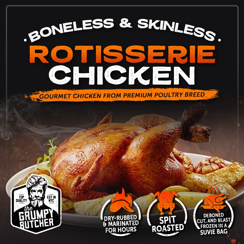 Boneless Rotisserie Chicken - 2 Pack, 2.5 lb each - Convenient Boneless Rotisserie Chicken