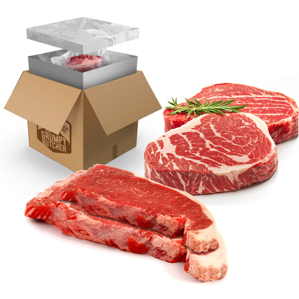 Grumpy Butcher Premium Ribeye Steaks Gift Package – Den's Hot Dogs