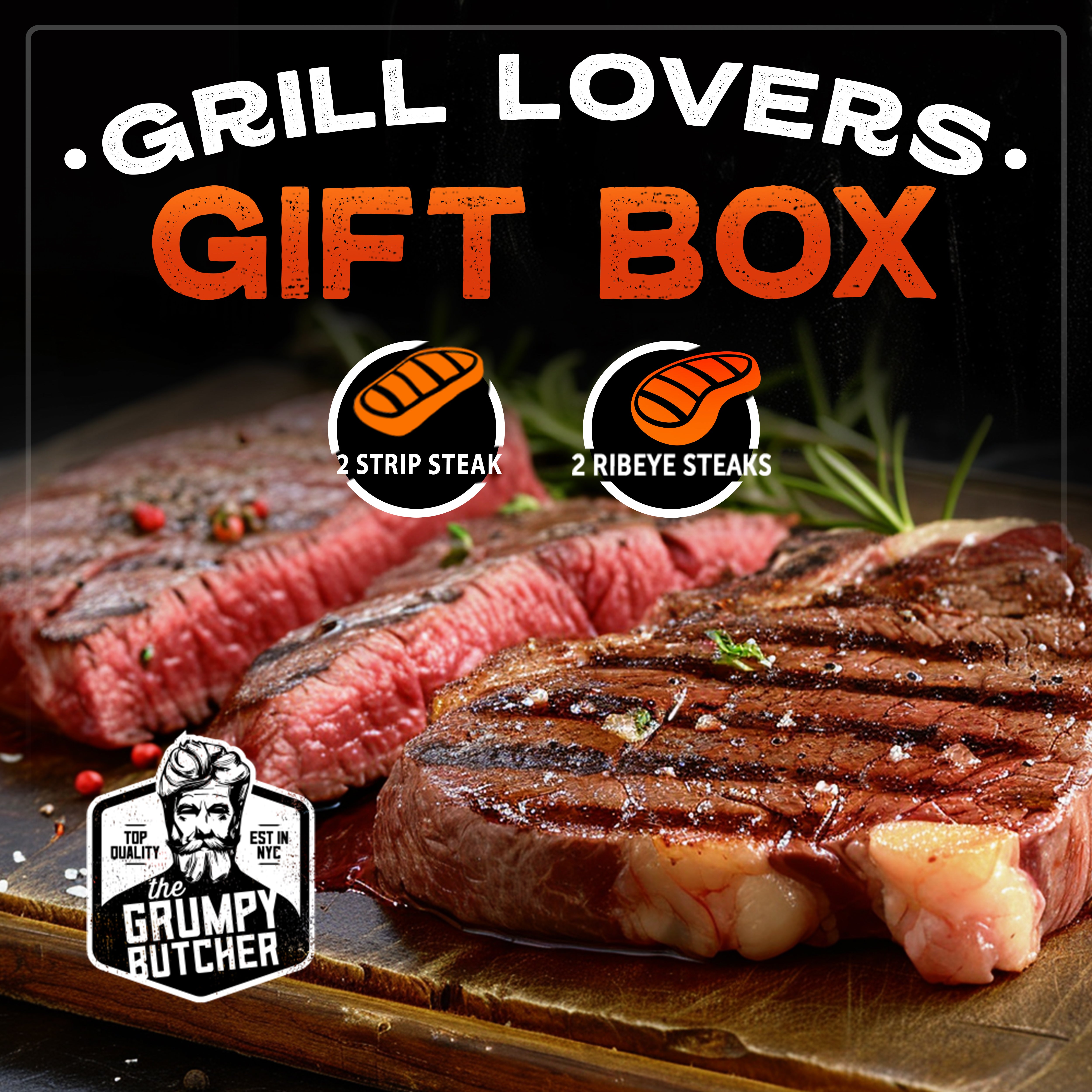 Grumpy Butcher Premium Ribeye Steaks Gift Package – Den's Hot Dogs
