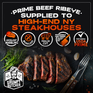Grumpy Butcher Premium Ribeye Steaks Gift Package - Juicy and Flavorful Beef Cuts