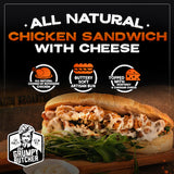 Grumpy Butcher Sandwich Sampler Set - 4 Flavors, 32 Sandwiches (4.5 oz each) | 8 Each of Philly Cheesesteak, Chili Cheese Hotdogs, Chicken Sandwiches & Pulled BBQ Pork Sandwiches | Fully-assembled Just Heat & Eat Visit the Den's Hot Dogs Store